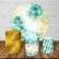 PAINEL E TRIO FLORAL AZUL