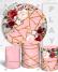 PAINEL E TRIO FLORAL ROSA