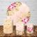 PAINEL E TRIO FLORAL ROSA