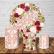 PAINEL E TRIO FLORAL ROSA
