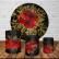 PAINEL E TRIO FLORAL VERMELHO