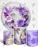PAINEL E TRIO FLORAL ROXO LILÁS