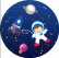 PAINEL REDONDO ASTRONAUTA