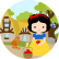 PAINEL REDONDO BRANCA DE NEVE CUTE