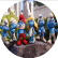 PAINEL REDONDO SMURFS