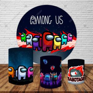 PAINEL E TRIO AMONG US TECIDO   MALHA  PREMIUM  