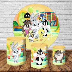PAINEL E TRIO  BABY LOONEY TUNES TECIDO   MALHA  PREMIUM  