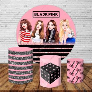 PAINEL E TRIO BLACK PINK TECIDO   MALHA  PREMIUM  