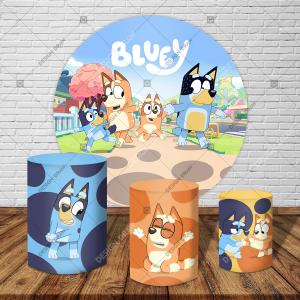 PAINEL E TRIO  BLUEY TECIDO 30X30  MALHA  PREMIUM  