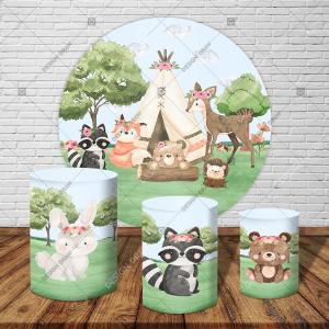PAINEL E TRIO BOSQUE ENCANTADO TECIDO   MALHA  PREMIUM  