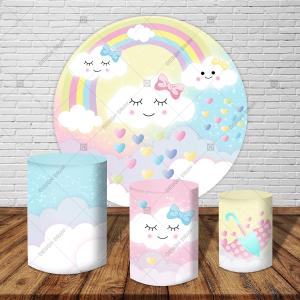 PAINEL E TRIO  CHUVA DE AMOR TECIDO   MALHA  PREMIUM  