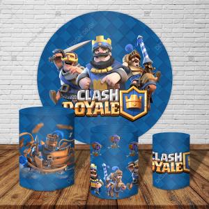 PAINEL E TRIO CLASH ROYALE TECIDO   MALHA  PREMIUM  