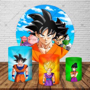 PAINEL E TRIO DRAGON BALL TECIDO   MALHA  PREMIUM  