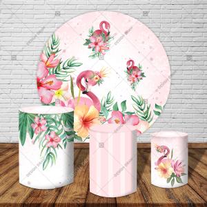PAINEL E TRIO FLAMINGO TECIDO   MALHA  PREMIUM  