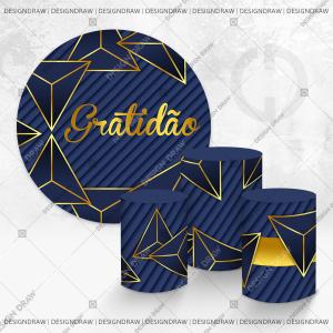PAINEL E TRIO GRATIDÃO ABSTRATO TECIDO   MALHA  PREMIUM  