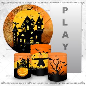 PAINEL E TRIO HALLOWEEN TECIDO   MALHA  PREMIUM  