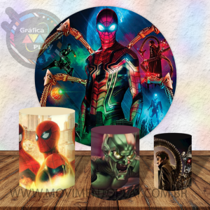 PAINEL E TRIO HOMEM ARANHA TECIDO   MALHA  PREMIUM  