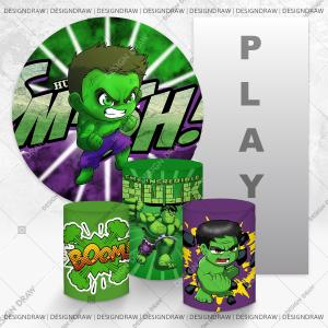 PAINEL E TRIO HULK BABY TECIDO   MALHA  PREMIUM  
