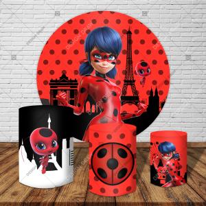 PAINEL E TRIO LADY BUG TECIDO   MALHA  PREMIUM  