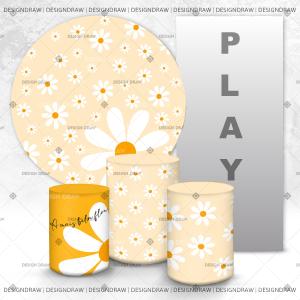 PAINEL E TRIO MARGARIDA TECIDO   MALHA  PREMIUM  