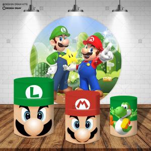 PAINEL E TRIO MARIO BROS TECIDO   MALHA  PREMIUM  