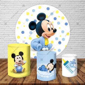 PAINEL E TRIO MICKEY BABY TECIDO   MALHA  PREMIUM  