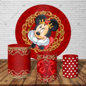 PAINEL E TRIO MINNIE TECIDO   MALHA  PREMIUM  