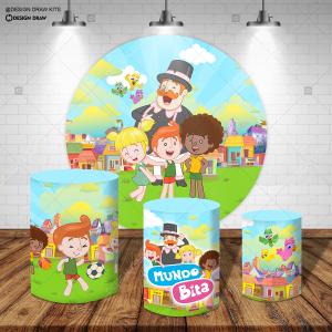 PAINEL E TRIO MUNDO BITA TECIDO   MALHA  PREMIUM  