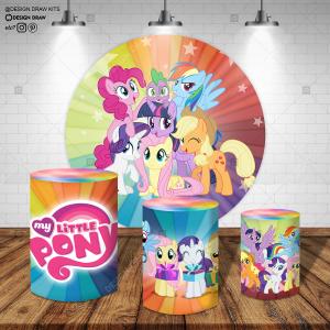 PAINEL E TRIO MY LITTLE PONY TECIDO   MALHA  PREMIUM  