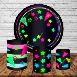 PAINEL E TRIO NEON TECIDO   MALHA  PREMIUM  