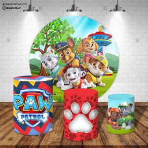 PAINEL E TRIO PATRULHA CANINA TECIDO   MALHA  PREMIUM  