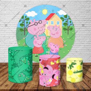 PAINEL E TRIO PEPPA PIG TECIDO   MALHA  PREMIUM  