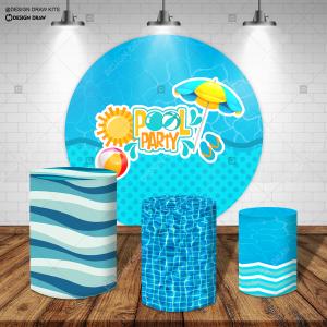 PAINEL E TRIO POOL PARTY TECIDO   MALHA  PREMIUM  