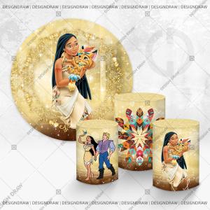 PAINEL E TRIO POCAHONTAS TECIDO   MALHA  PREMIUM  