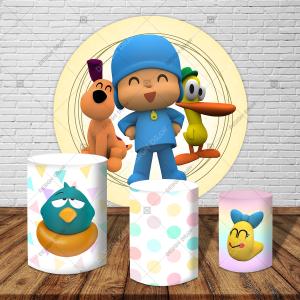 PAINEL E TRIO POCOYO TECIDO   MALHA  PREMIUM  
