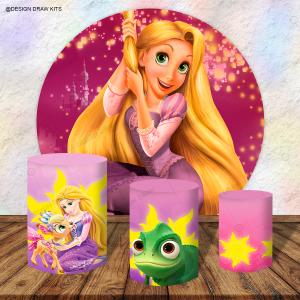 PAINEL E TRIO RAPUNZEL TECIDO   MALHA  PREMIUM  