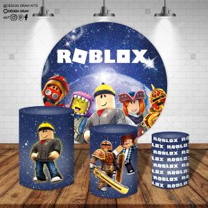 PAINEL E TRIO ROBLOX TECIDO   MALHA  PREMIUM  