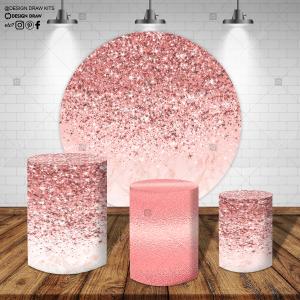 PAINEL E TRIO ROSE GOLD TECIDO   MALHA  PREMIUM  