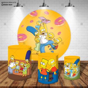 PAINEL E TRIO SIMPSONS TECIDO   MALHA  PREMIUM  