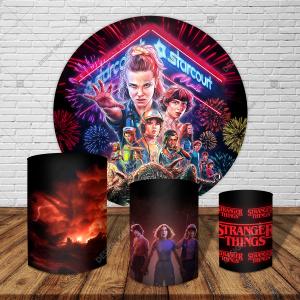 PAINEL E TRIO STRANGER THINGS TECIDO   MALHA  PREMIUM  