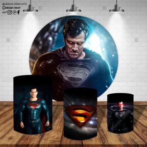 PAINEL E TRIO SUPER MAN TECIDO   MALHA  PREMIUM  