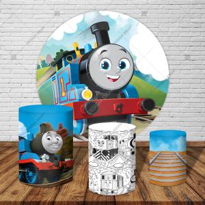 PAINEL E TRIO THOMAS E SEUS AMIGOS TECIDO   MALHA  PREMIUM  