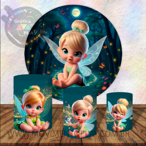 PAINEL E TRIO TINKER BELL TECIDO   MALHA  PREMIUM  