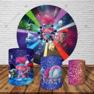 PAINEL E TRIO TROLLS TECIDO   MALHA  PREMIUM  