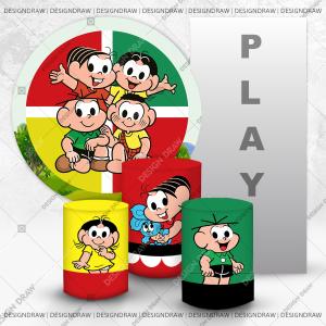 PAINEL E TRIO TURMA DA MONICA TECIDO   MALHA  PREMIUM  