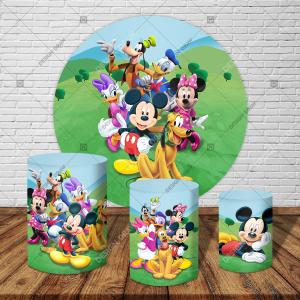 PAINEL E TRIO TURMA DO MICKEY TECIDO   MALHA  PREMIUM  
