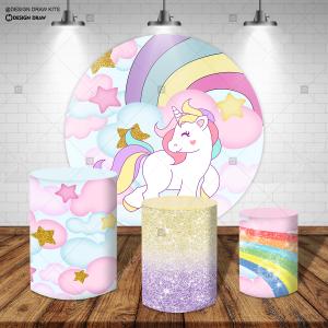 PAINEL E TRIO UNICORNIO TECIDO   MALHA  PREMIUM  