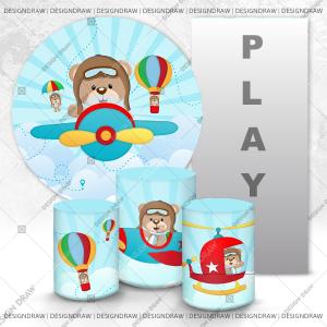 PAINEL E TRIO URSINHO BALOEIRO TECIDO   MALHA  PREMIUM  