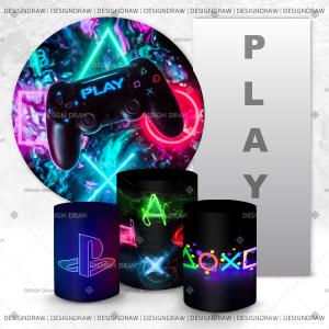 PAINEL E TRIO VIDEOGAME TECIDO   MALHA  PREMIUM  