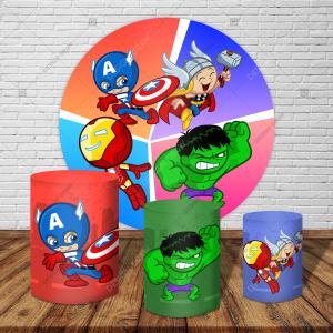 PAINEL E TRIO VINGADORES CUTE TECIDO   MALHA  PREMIUM  